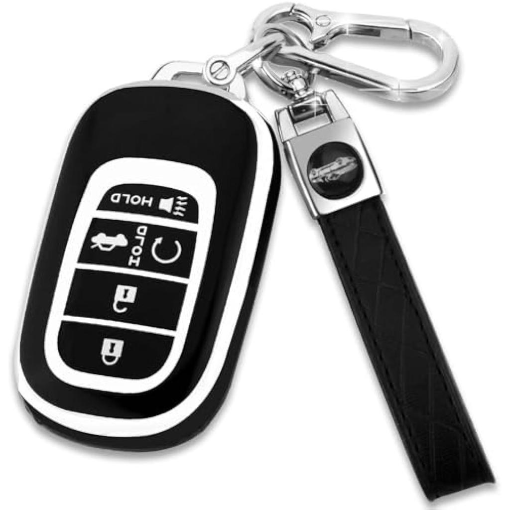 Honda Schlüsselanhänger, weiche TPU Schutzhülle für Schlüsselanhänger mit Honda Accord, Civic, Pilot Smart-Fernbedienungsschlüssel.