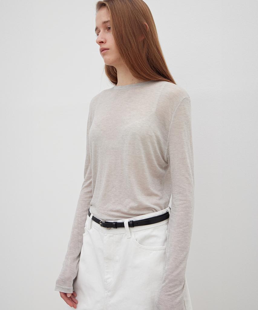 Leuba Layered Long Sleeve T-Shirt - Light Gray