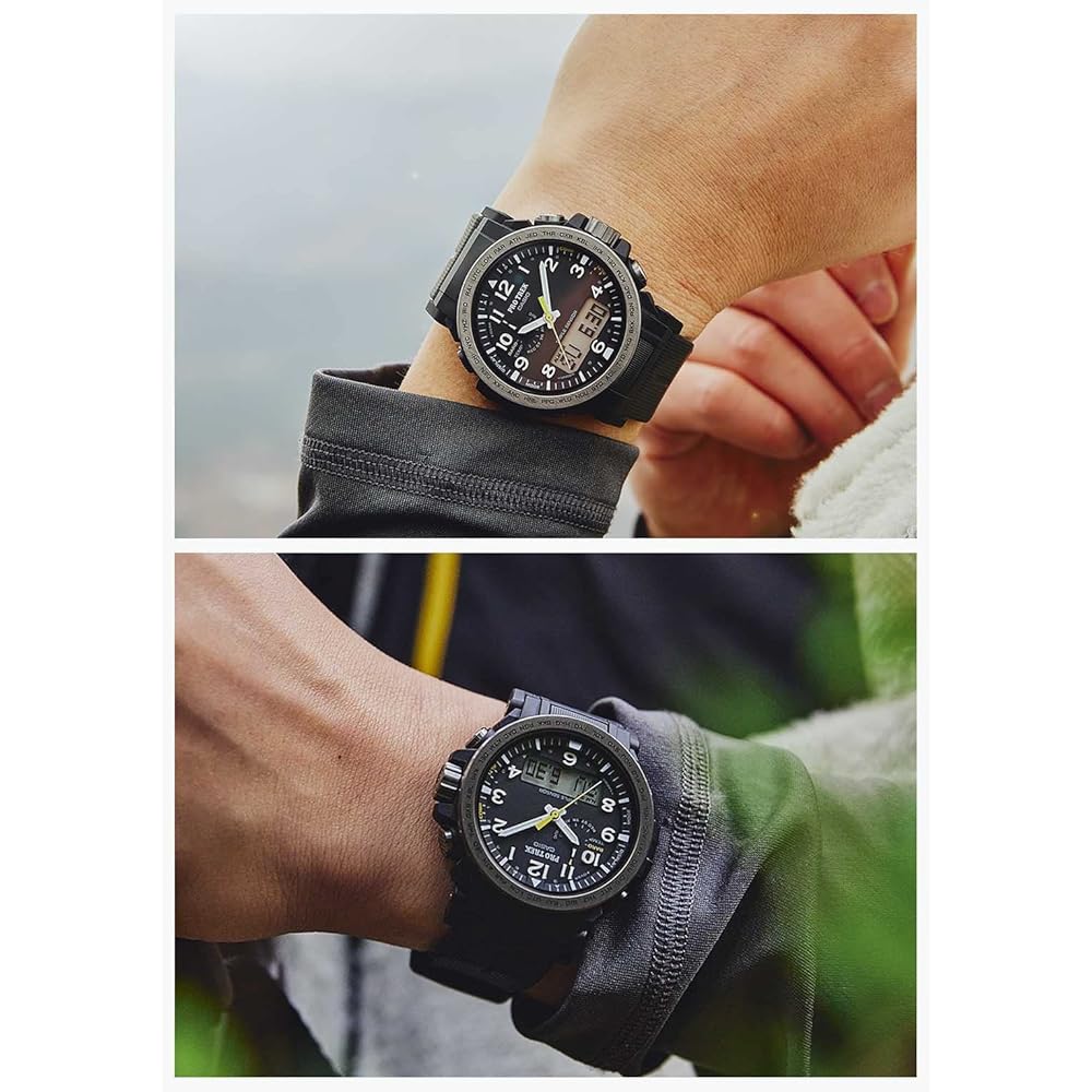 Hodinky Casio Pro Trek [Oficiální japonský produkt] Climber Line Rádio-kontrolované solární hodinky Vyrobeno z bioplastu PRW-51Y-1JF Pánské černé