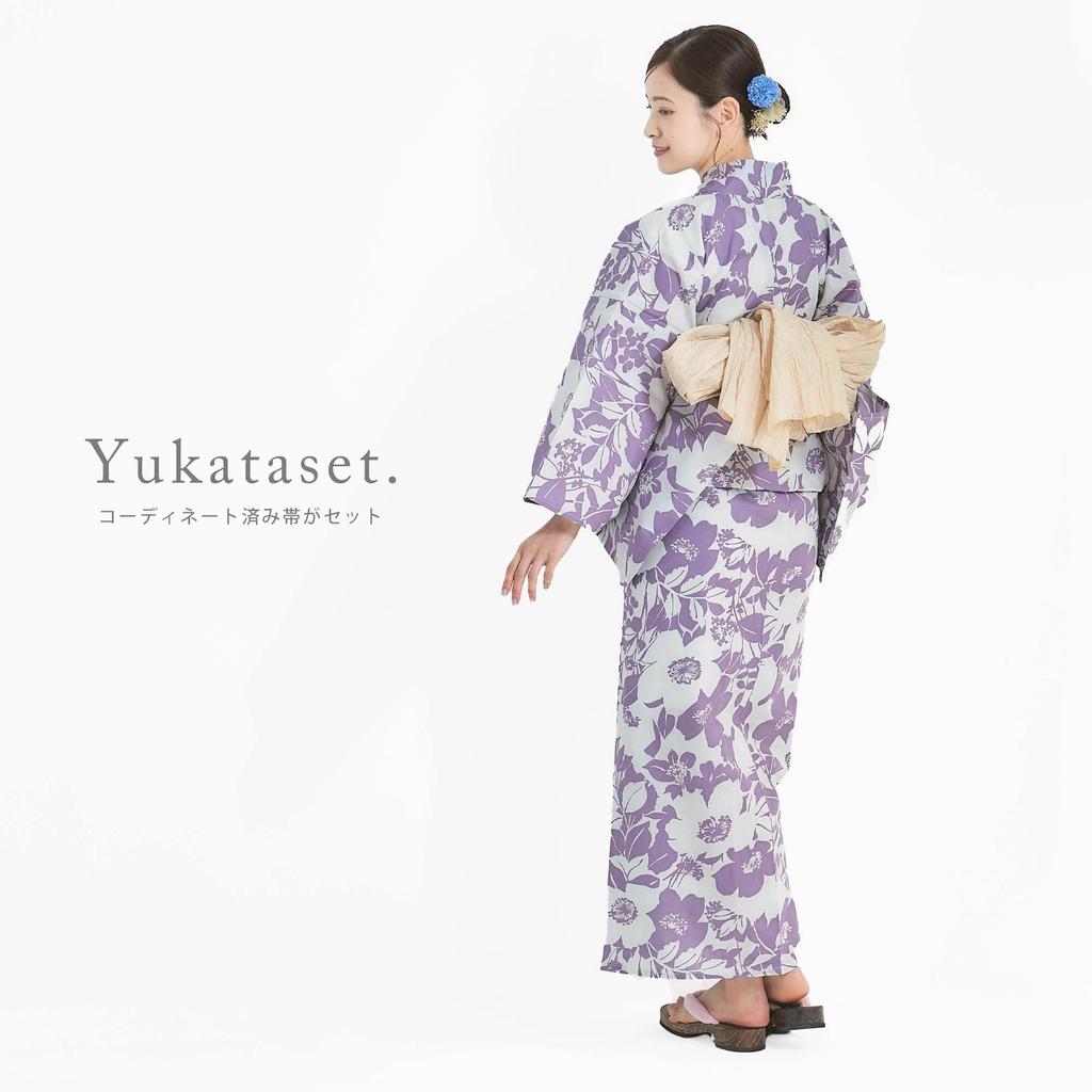 Yukata Set Yukata Set Heiko Obi Adult 2 Piece Set One Size Fits Most [NISHIORI] Women's (km-4)