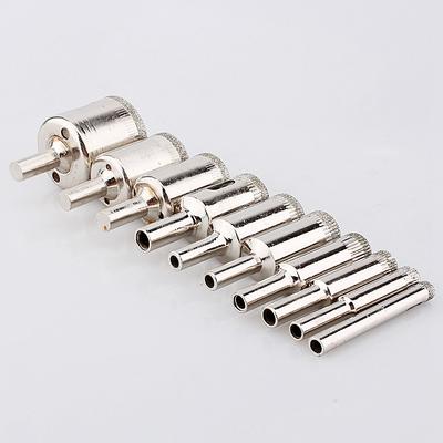 Coated Hole Saw Bits, 10 Pieces, Good Performance Glass Hole Opener for Making Holes On Ceramics and Porcelain