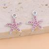 10Pcs Silver Plated Crystal Starfish Charms Pendant For Jewelry Making Bracelet Necklace Earrings Accessories Diy Craft 18X13Mm