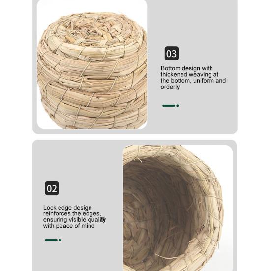 Yousheng Handgewebtes Taubennest Warmer Unterschlupf Verstärkte Kanten Natürliches Atmungsaktives Vogelhaus Aufhängbar Papageien Brutnest