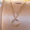 1pc Titanium Steel Chain Romantic Cute Crescent Moon Star Pendant Necklace Women Starry Sky Jewelry All Occasions Gift