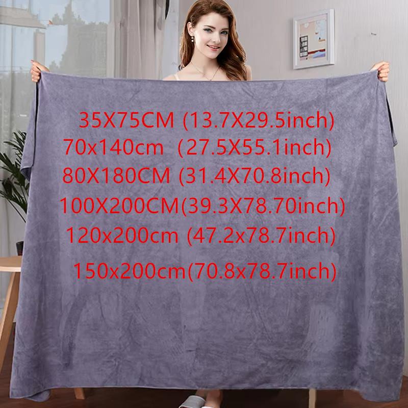 Super Large Microfiber Bath Towel,Soft, High Absorption And Quick-Drying, Sports, Travel, No Fading, Multi-Functional Use Grey