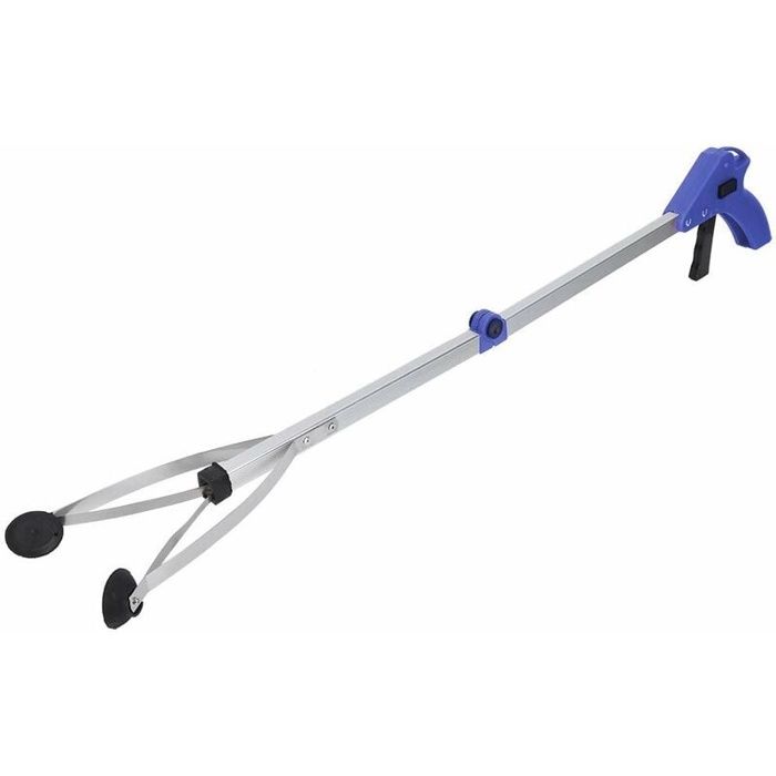 Outil de Ramassage, Ramasseur de Déchets, Outil de Ramassage des Déchets à Pince Pliable(Poignée bleue)