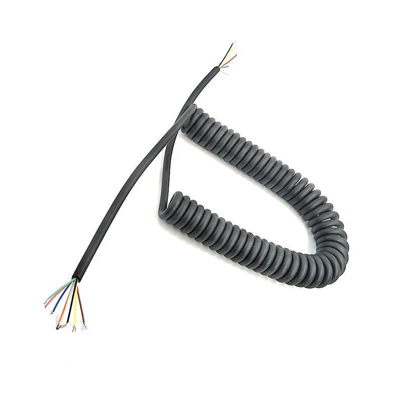 Telescopic Spiral Coil Wire: Lighting Anti-theft Device with 2345678 Core Power Connection Cable.