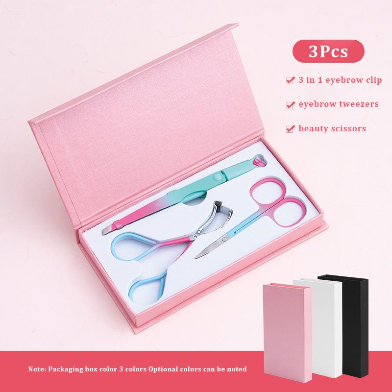 3-i-1 Ögonbrynstrimmer Säkerhetsblad Kvinnors ögonbryn Formningskniv Ögonbrynspincett Hårborttagning för finhår Kosmetiska verktyg
