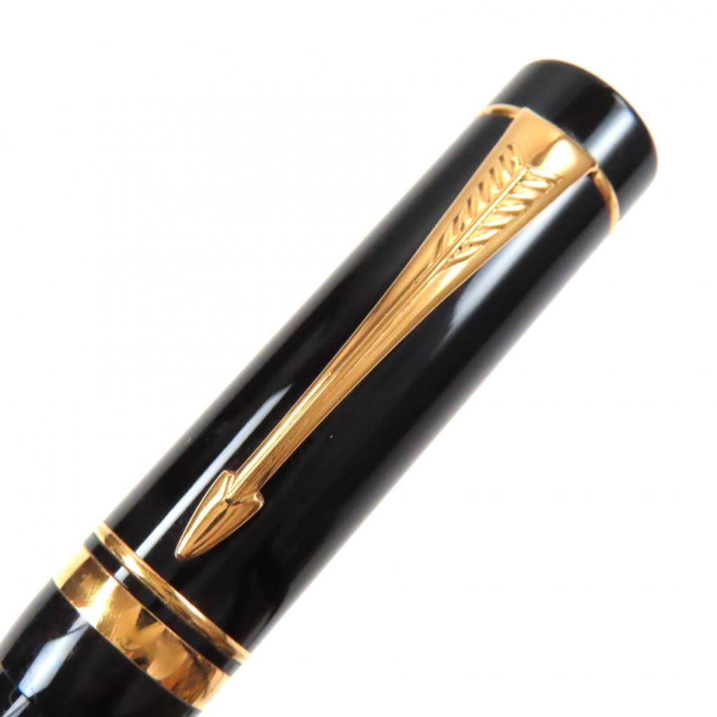 Very Good PARKER fountain pen Duofold Black GT International Early type 18K Used