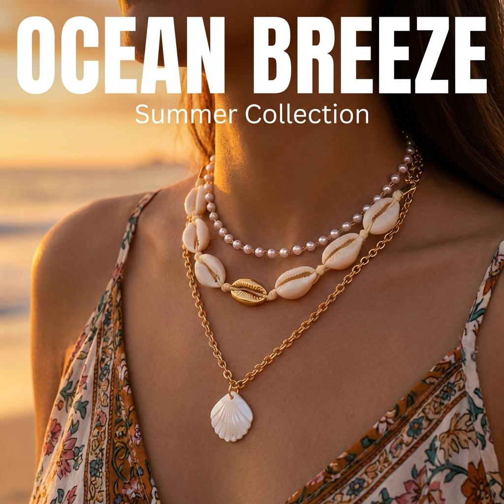 Bohemian Multi-layer Starfish Shell Pendant Necklace for Women Beach Imitation Pearl Metal Beads Choker Neck Chain Party Jewelry