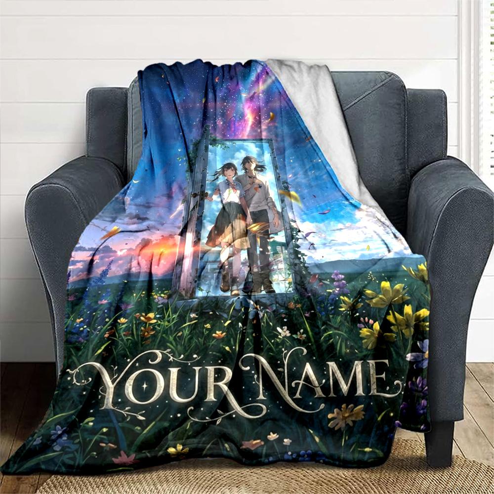 Name Custom Suzume Print Flannel Blanket High Quality Warm Comfortable Cover for All Seasons Perfect for Gifts Home Decor