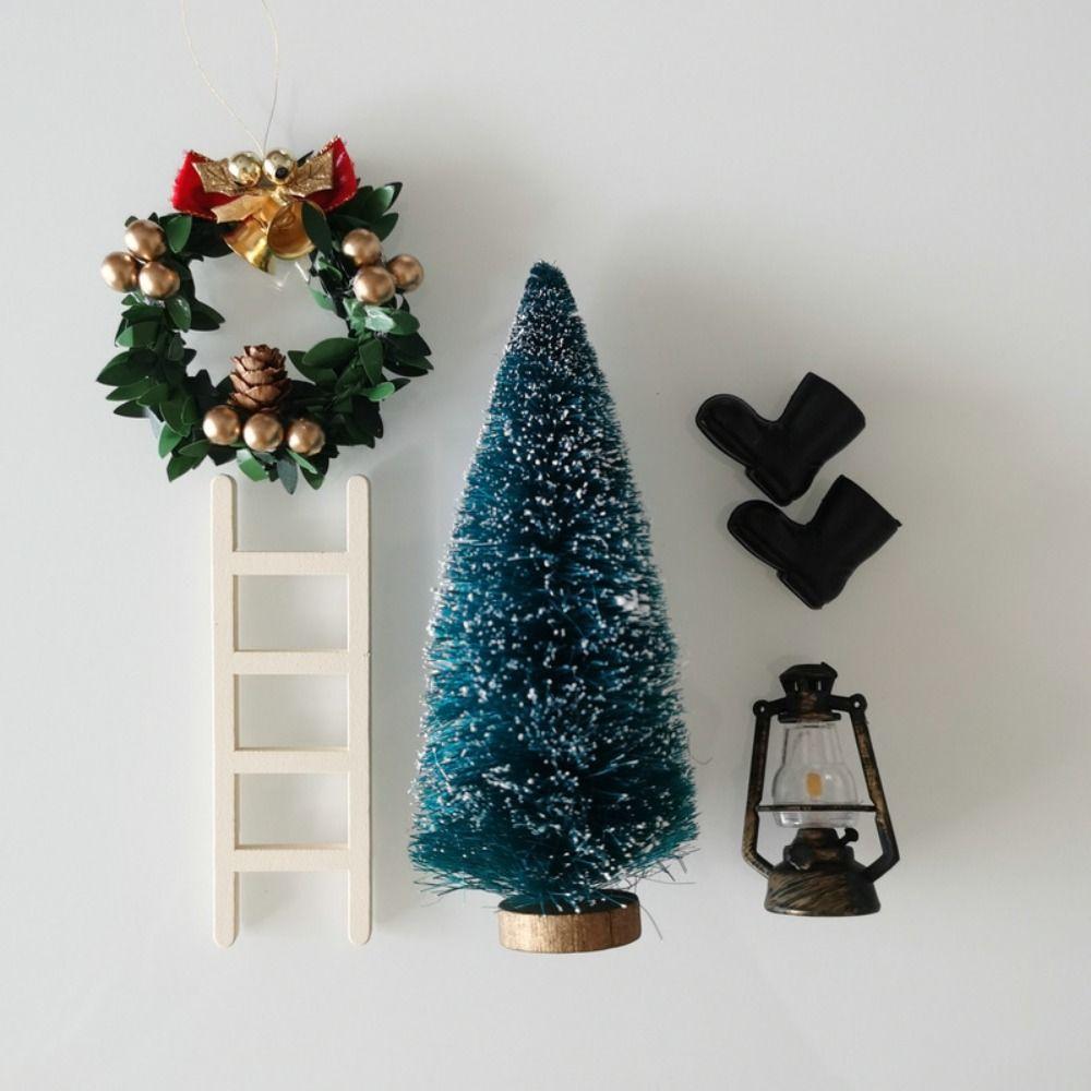 

Мультистильный венок из сосны, смолы, Санта-Клауса, высококачественный кукольный домик, Рождественская елка, 1/6, 1/12, кукольный домик