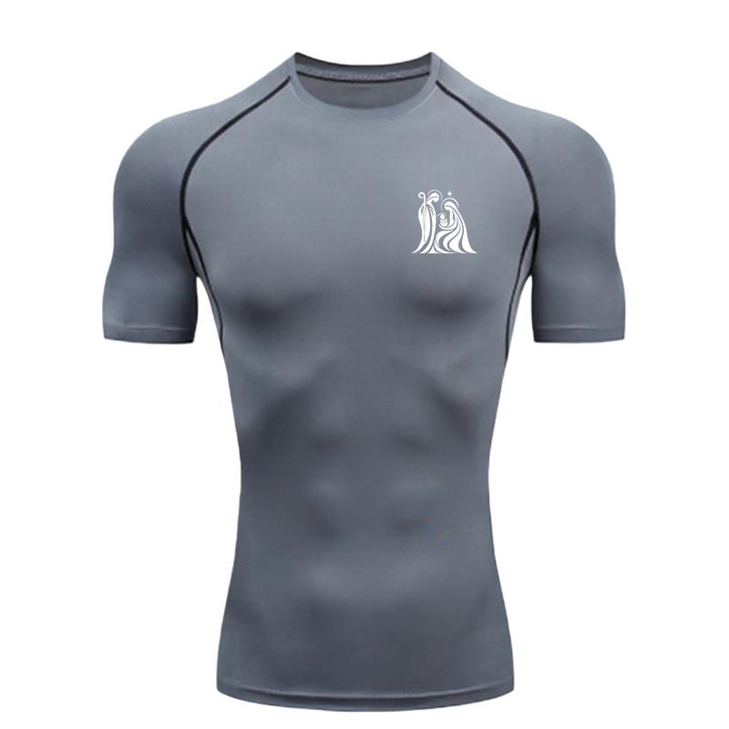 Nativity Scene  Men's Sports T Shirt Training Fitness Gym Jogging Running Compression Shirts Tight Elastic Breathable