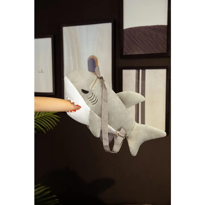 Zaino Morbido Squalo Peluche Carino per Bambini 1/50cm Cartone Animato Animale Marino Cartella Giocattolo Morbido Kawaii Regalo