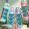 1PC Stacked Howdy Western Letter 750ml Color Plastic Sports Water Bottle Leakproof Flip Straw Lid Suitable for Sports Office Home Use