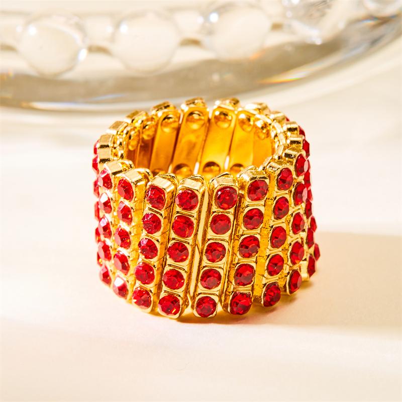 Unique Design Magic 2 in 1 Folding Retractable Ring Bracelet Shiny Rhinestone Multilayer Twist Rings for Women Creative Jewelry