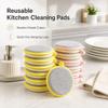 Reusable Double Side Dishwashing Sponge Kitchen Cleaning Pad for Pot Pan Bowl Dish Wash Scrubber Household Tool Set Kit