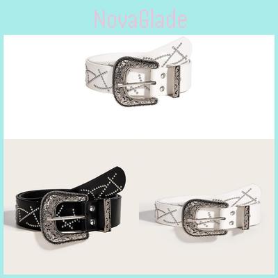 Punk-Stil Ledergürtel mit gravierter Legierungsschnalle für lässige Jugendmode