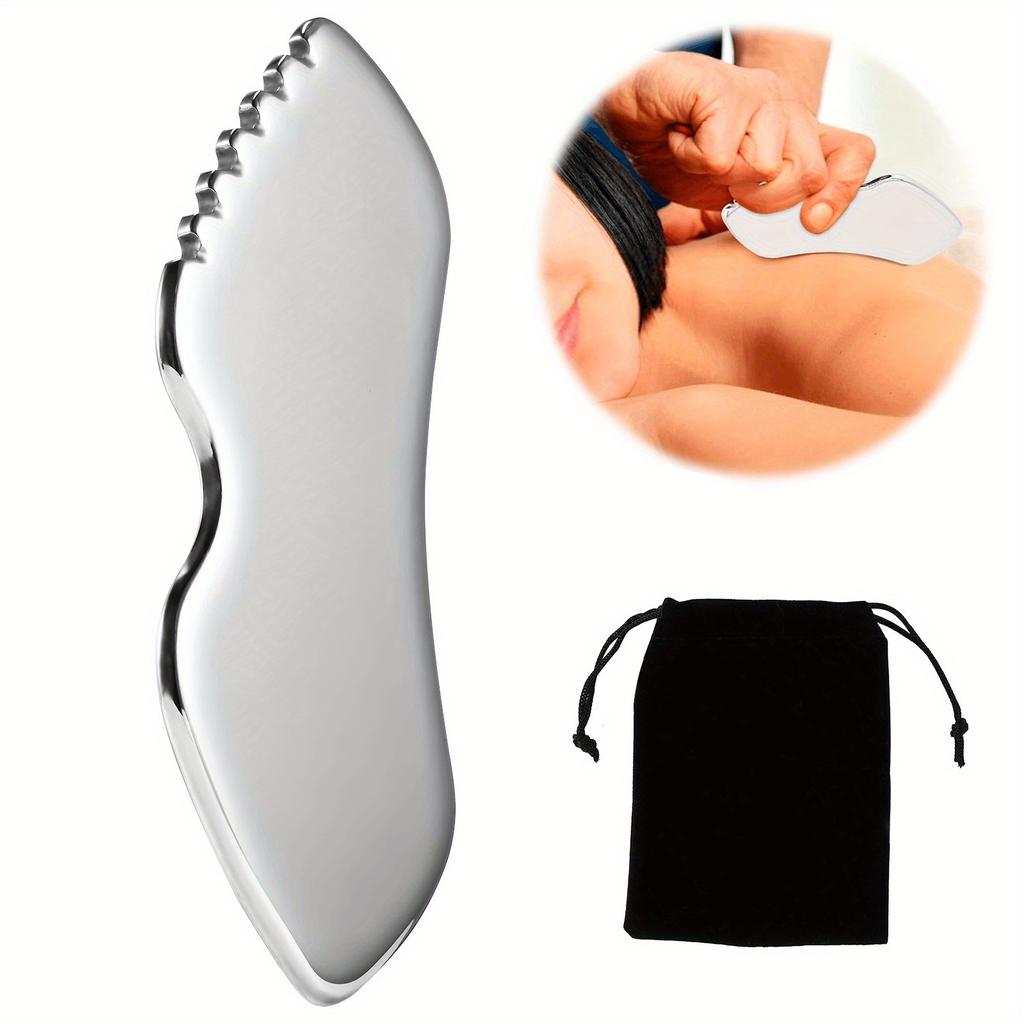 304 stainless steel scraping board with teeth, fascia knife, face massage, lip-shaped stainless steel scraping board