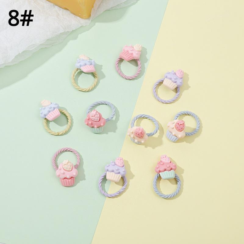10-20 st/set Söta tecknade björn kanin hårband flickor elastiskt gummiband huvudbonad blomma rosett baby barn håraccessoarer ornament