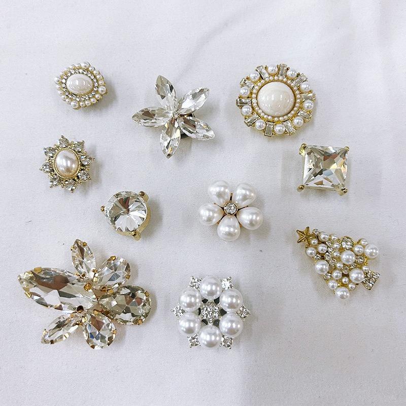 

10 шт. Набор роскошных шармов для обуви Аксессуары Пряжка для обуви с отверстиями Блестящие бриллианты Рождественская елка DIY Украшения для обуви для Bogg Bag