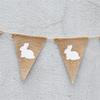 7Pcs Rabbit Triangle Hanging Linen Flags Banner Bunting for Baby Birthday Party Decor