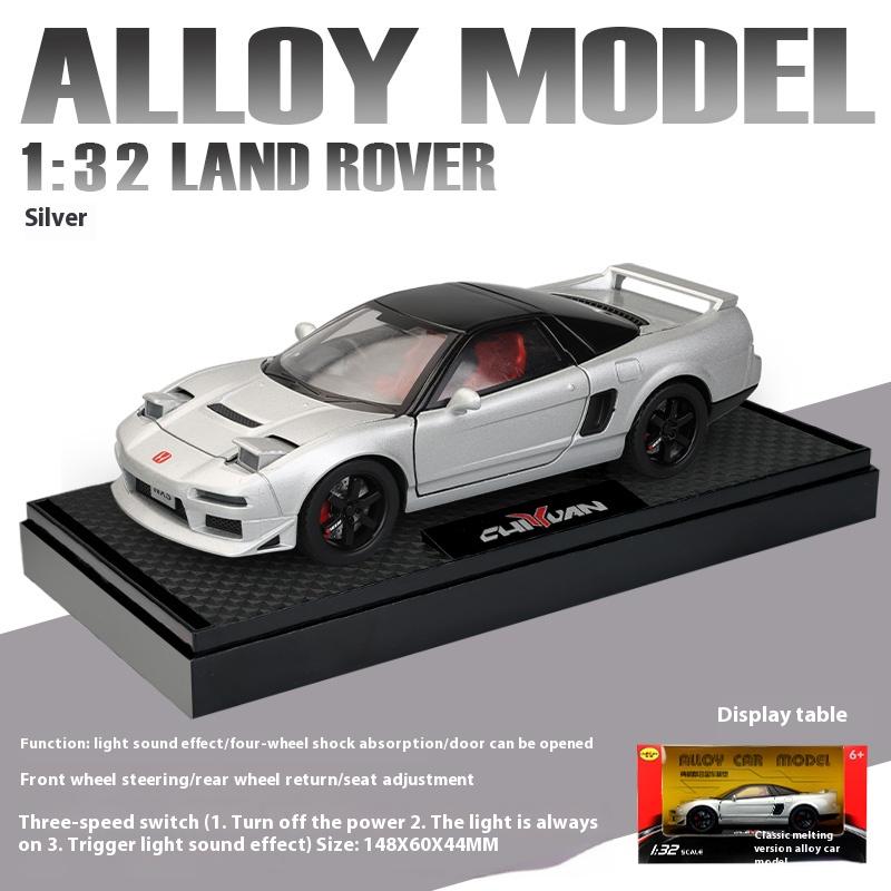 

Модель автомобиля из сплава Honda NSX первого поколения в масштабе 1/32, симуляция, украшения спортивного автомобиля JDM, детские игрушки, подарок для мальчиков серебряный