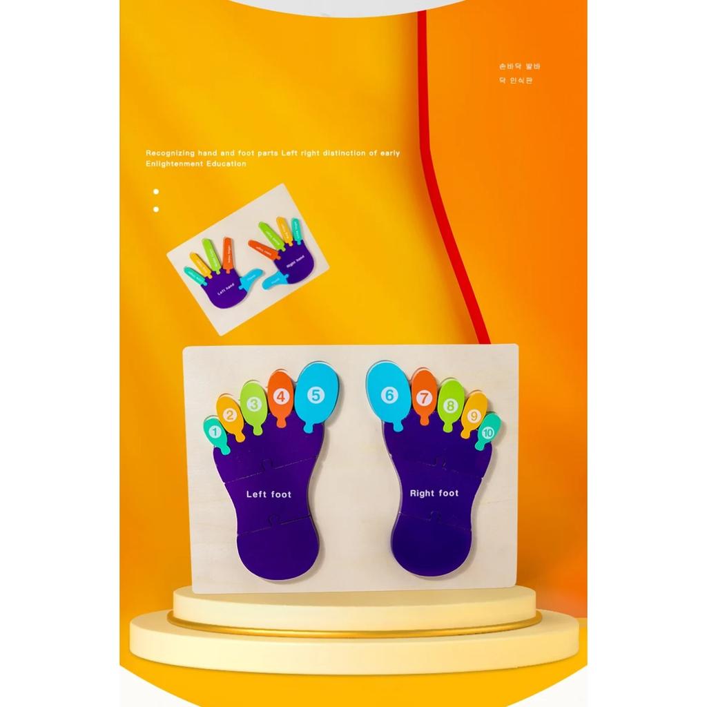 Palm Feet Busy Board Early Learning Educational Toys Puzzles Toddlers Gifts Wood Cognitive Montessori Toys for Children Kids