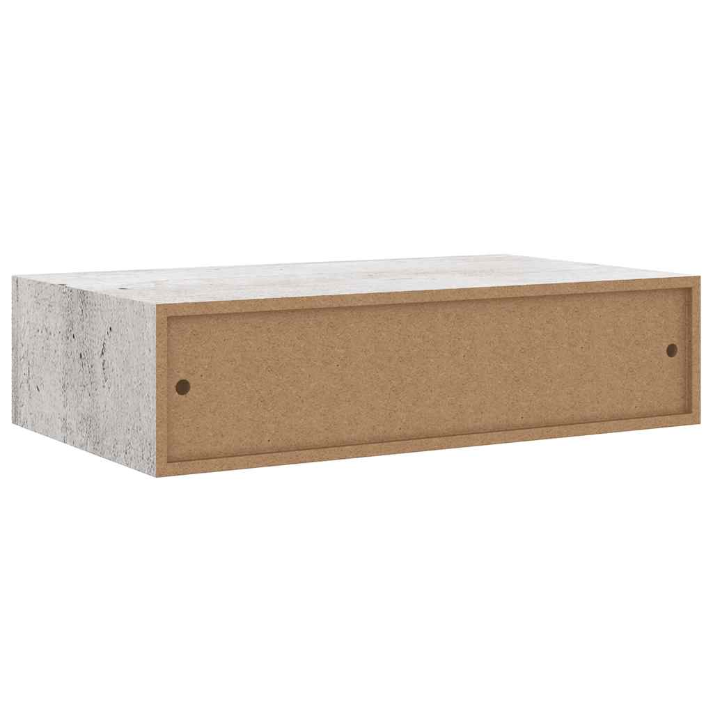 Vidaxl Półka Ścienna Z Szufladą, Szarość Betonu, 40X23,5X10 Cm, Mdf