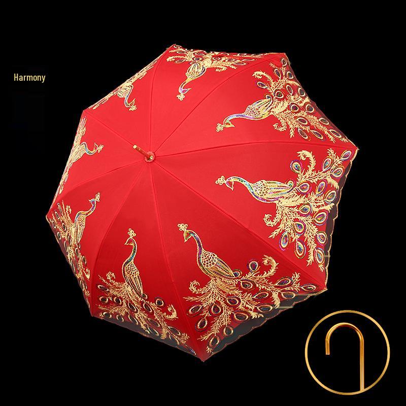Red Chinese Wedding Umbrella for Bride's Welcome and Dowry