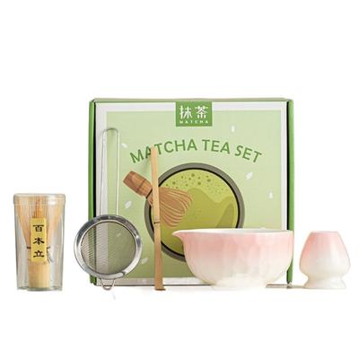 5 pièces Céramique Ensemble de Thé Matcha Japonais Bol à Matcha Kit Réutilisable pour Préparer le Matcha Sûr de Qualité Alimentaire Ensemble de Fouets à Matcha Amateurs de Thé