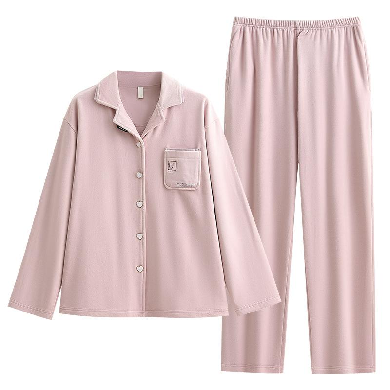 Pajamas Women'S Autumn And Winter Winter Thin Velvet Warm Long-Sleeved Island Velvet Loungewear Coral Velvet Flannel Winter Suit