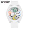 SANDA 9021 Clock Men'S Watch Silicone Strap Waterproof Watch Creative Simple Girls 'Watch New Fashion White Casual Quartz