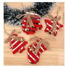 Christmas Tree Ornaments Fabric Hanging Set of 4 for Door Car Home Holiday Decoration with Striped and Shaped Detailed Patterns