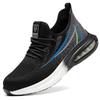 Modische Air Cushion Sicherheitsschuhe Herren Leichtgewichtige Mesh Arbeitsschuhe Stahlkappe Sicherheitsschuhe Atmungsaktive Schwarze Arbeitssicherheits-Sneaker für Herren