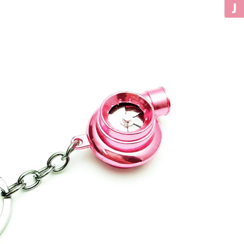 Chrome Metal Turbo Charger Keychain Keyring, No Plastic Spinning Compressor