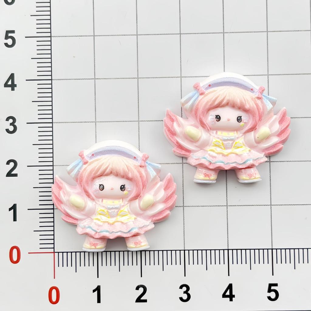 Cartoon Angel Girl Resin Accessories: DIY Hair Clips, Phone Cases, Magnets, Keychains, Ornaments