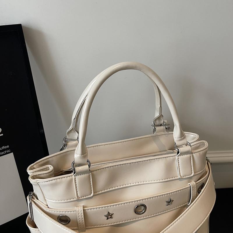 PU Tote Bag Women Fashion Handbag with Star Detailing Crossbody Shoulder Bag for Daily Use