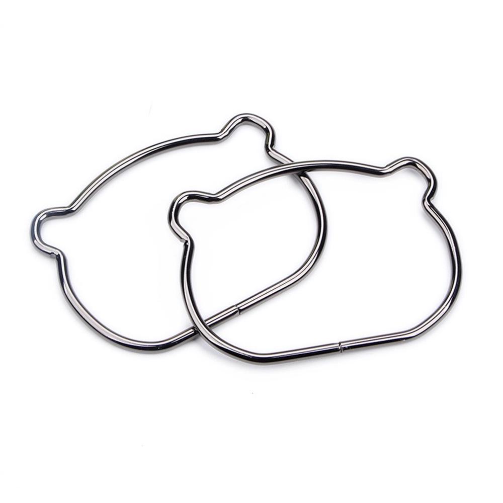 Asas metálicas semicirculares para bolsos tejidos - Diseño de cabeza de oso y gato