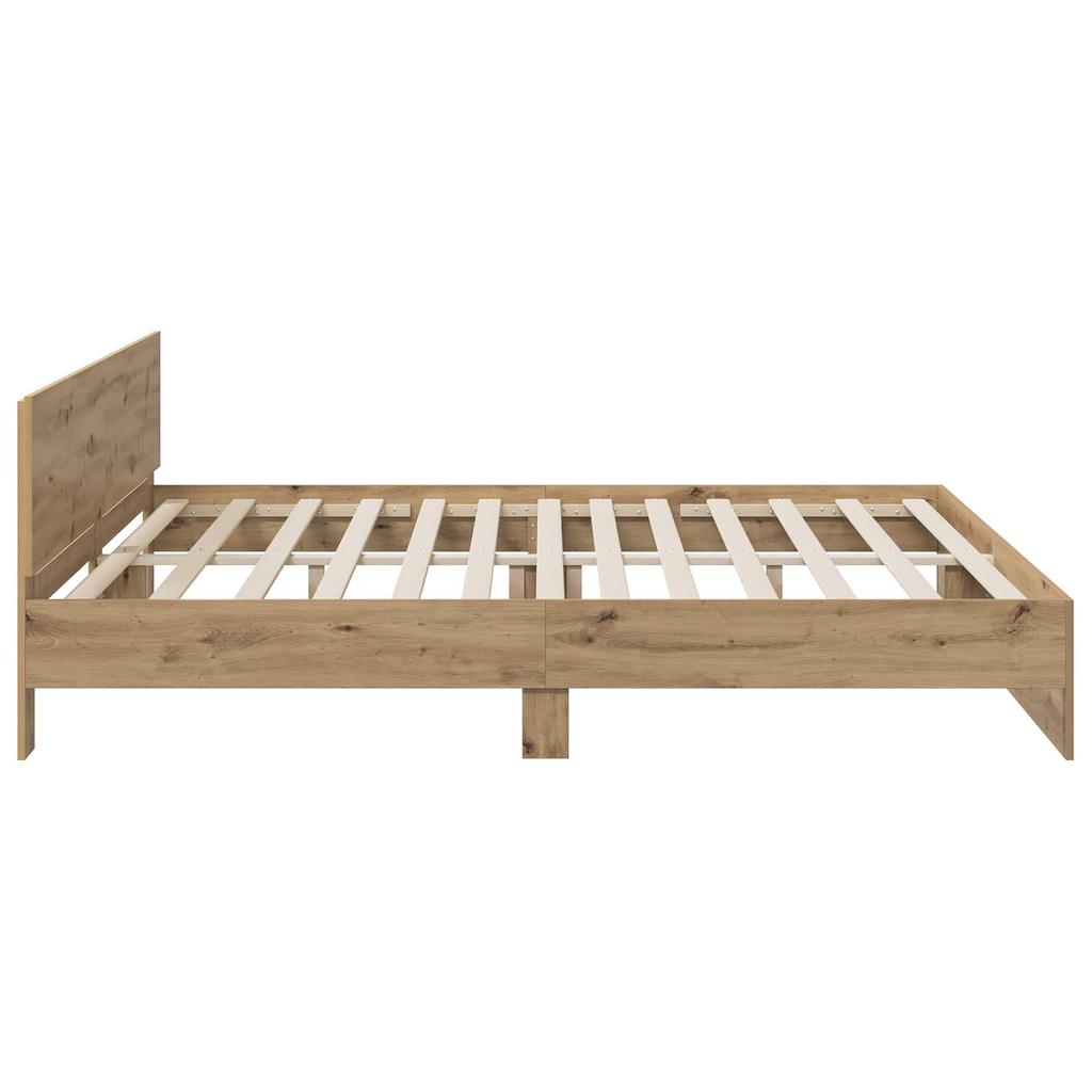 Bed Frame with Headboard Artisan Oak 200 x 200 cm