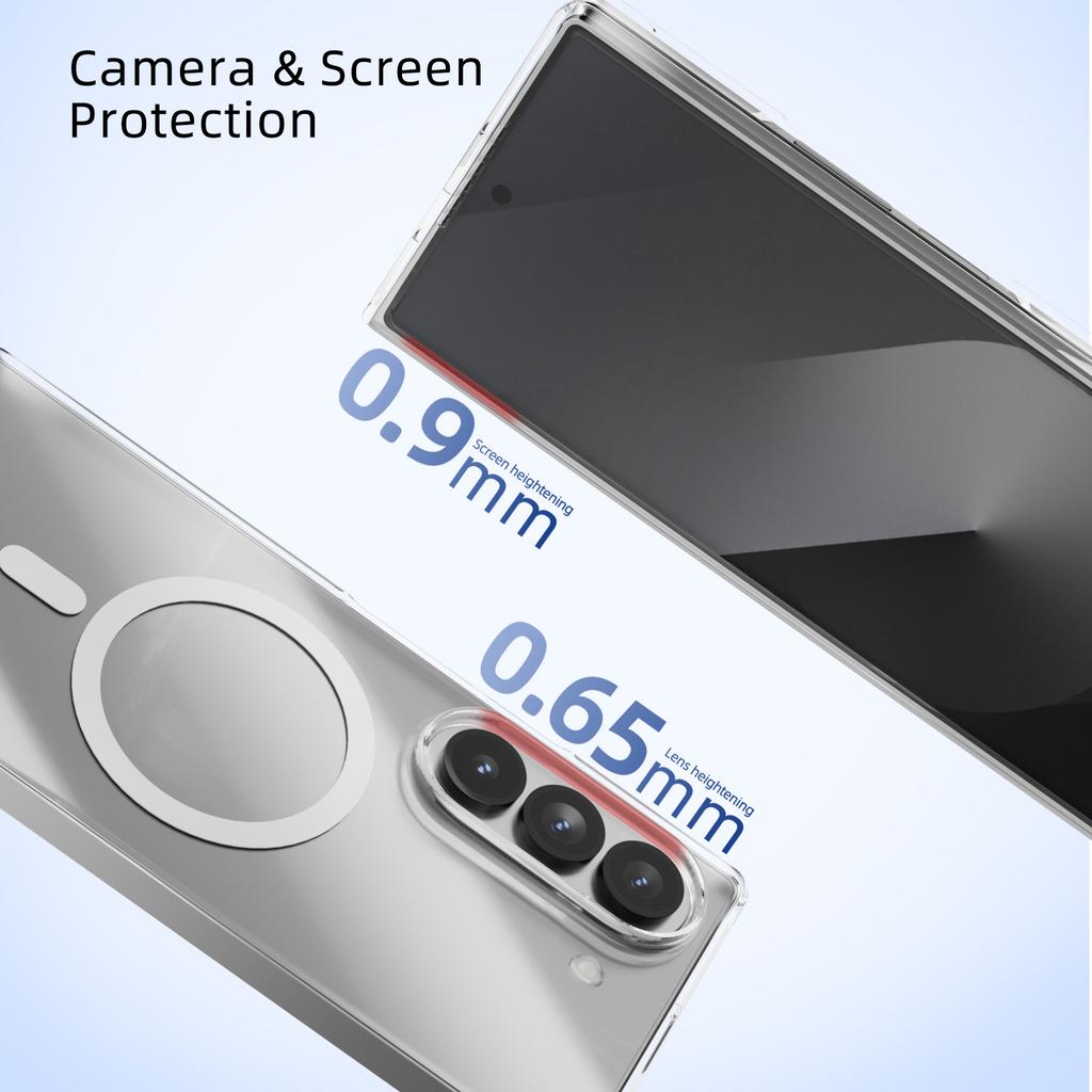 ABEEL For Samsung Galaxy Z Fold5 5G Magnetic Case Clear PC Anti Scratch Phone Cover