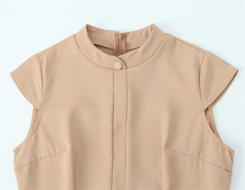 Summer 2025 Women's Sleeveless Pleated Hem Mini Dress