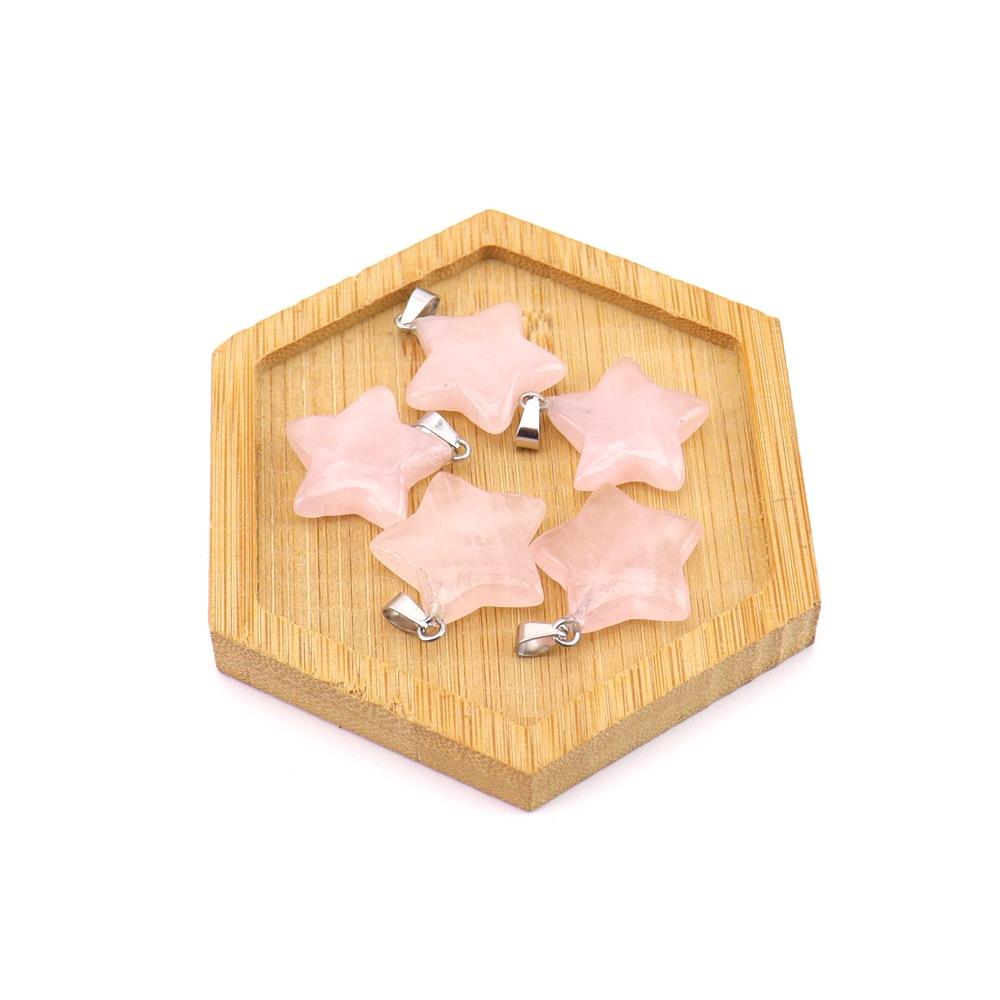 Agate Star Pendant Necklace Jewelry Powder Crystal Necklace Fashion Valentine'S Day Gift 20 * 6