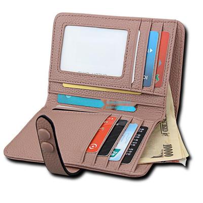 Hot-Selling Ladies' Genuine Leather Anti-Theft RFID Card Holder Wallet