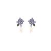 Ethnic Style Flower Earrings Embroidery Ball Blue Atmosphere Earrings Temperament Cheongsam National Style Earrings