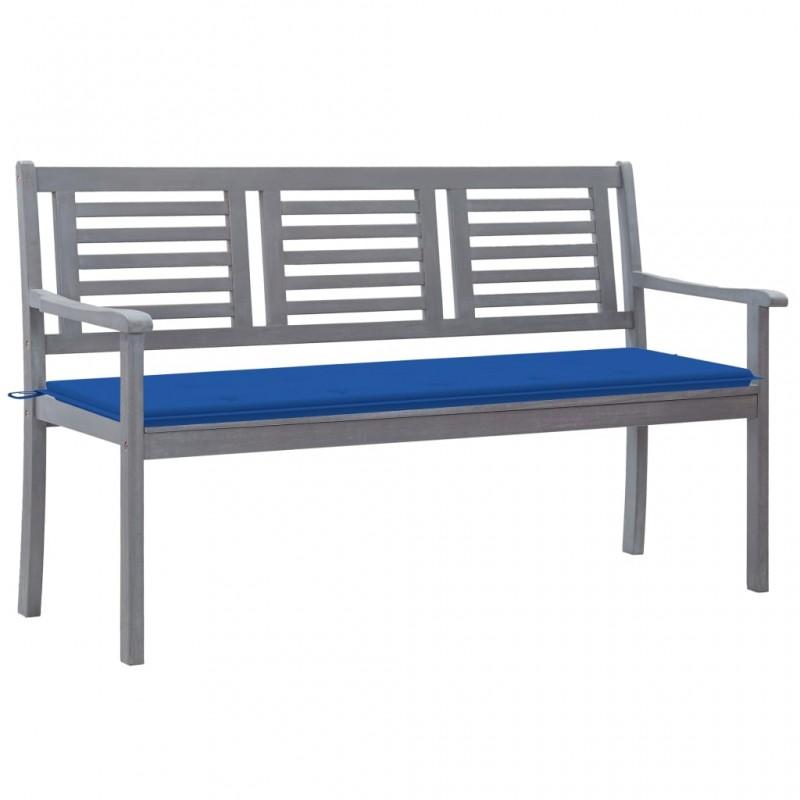 Day and Night - Day and Night 3-seater Garden Bench In Gray Eucalyptus Wood and 150 Cm Cushion