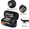 Pencil Pouch Simple Design Durable 300D Polyester Zipper Closure with Mesh Pocket Removable Divider and Pen Slots for Students
