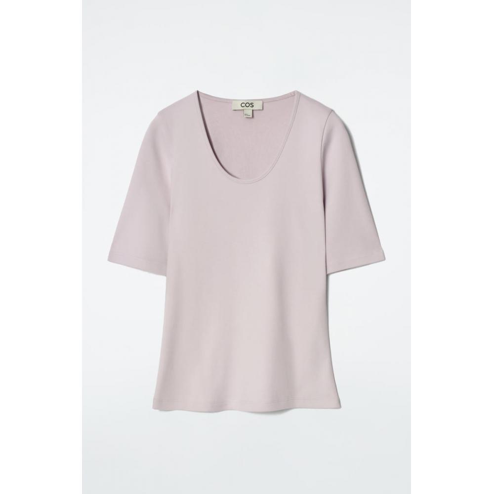 

Футболка Cos Japan Slim FiT из хлопка с круглым вырезом lilac/XS