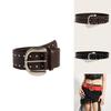 Alternative Style Leather Waist Belt With Metal Pin Buckle For Daily Wear