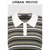 UR Women's Casual Short-Sleeve Color Block Striped Knit Polo Shirt